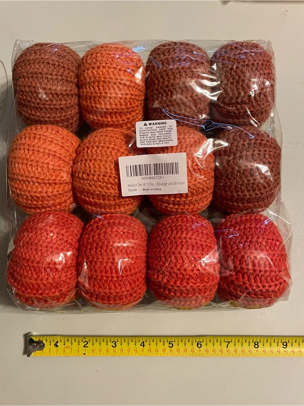 12 Mini Knit Pumpkins Fall Autumn Table Decor New